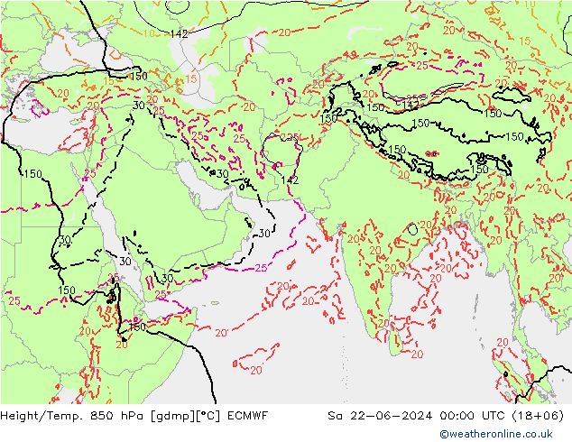 Z500/Rain (+SLP)/Z850 ECMWF So 22.06.2024 00 UTC