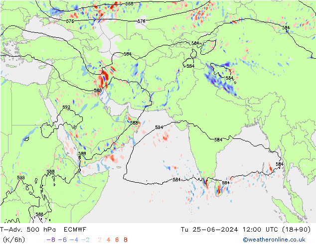 T-Adv. 500 hPa ECMWF mar 25.06.2024 12 UTC