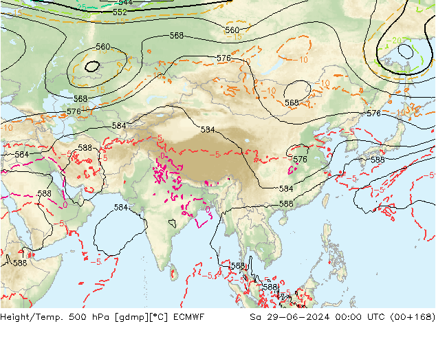 Z500/Rain (+SLP)/Z850 ECMWF sáb 29.06.2024 00 UTC