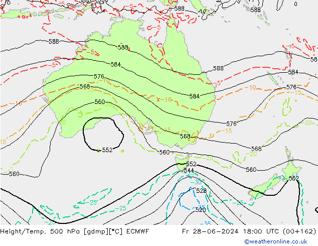 Z500/Rain (+SLP)/Z850 ECMWF ven 28.06.2024 18 UTC