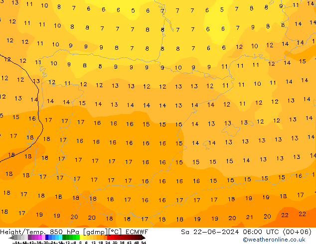 Z500/Rain (+SLP)/Z850 ECMWF  22.06.2024 06 UTC