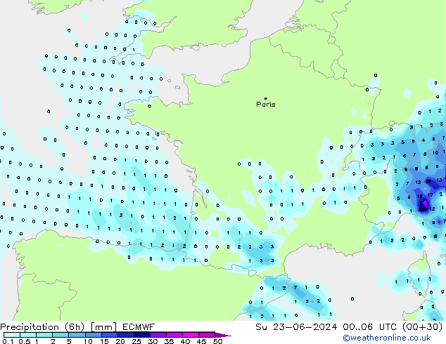 opad (6h) ECMWF nie. 23.06.2024 06 UTC