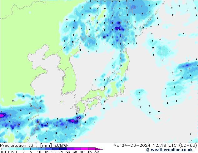 Z500/Regen(+SLP)/Z850 ECMWF ma 24.06.2024 18 UTC