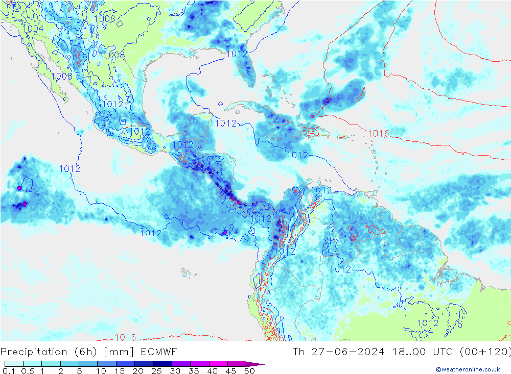 Z500/Rain (+SLP)/Z850 ECMWF Th 27.06.2024 00 UTC