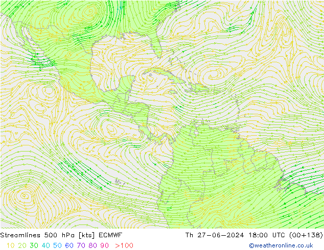 Stroomlijn 500 hPa ECMWF do 27.06.2024 18 UTC