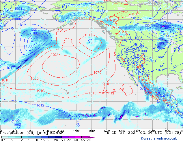 Z500/Rain (+SLP)/Z850 ECMWF  25.06.2024 06 UTC