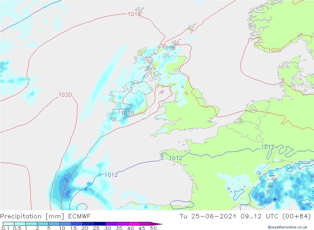Precipitation ECMWF Tu 25.06.2024 12 UTC