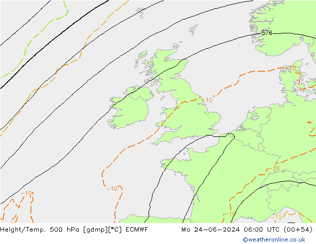 Z500/Regen(+SLP)/Z850 ECMWF ma 24.06.2024 06 UTC