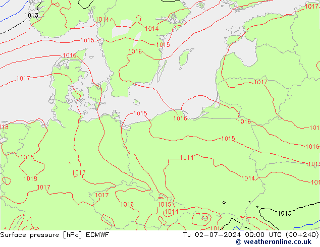 Pressione al suolo ECMWF mar 02.07.2024 00 UTC