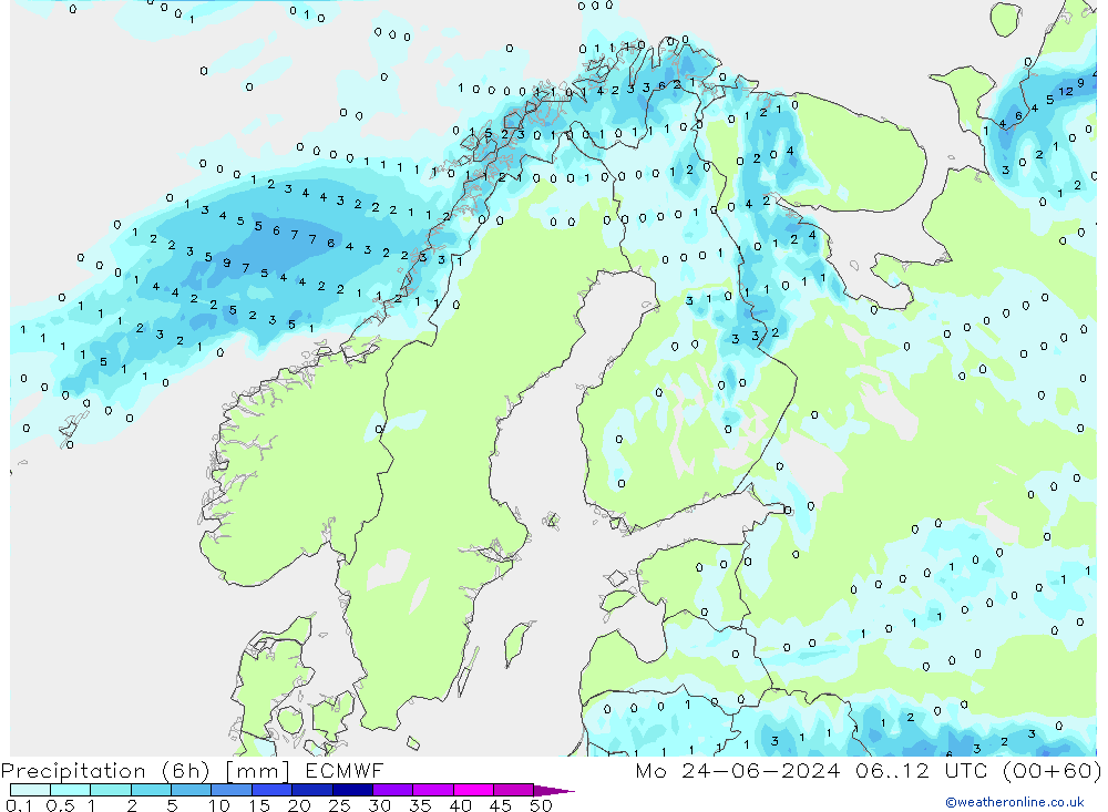 Z500/Rain (+SLP)/Z850 ECMWF Seg 24.06.2024 12 UTC