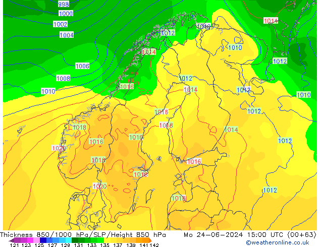 Thck 850-1000 hPa ECMWF Mo 24.06.2024 15 UTC