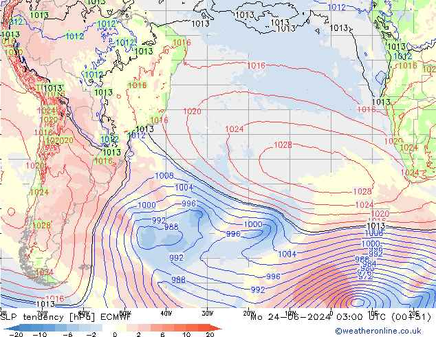 Y. Basıncı eğilimi ECMWF Pzt 24.06.2024 03 UTC