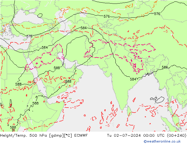 Z500/Rain (+SLP)/Z850 ECMWF  02.07.2024 00 UTC