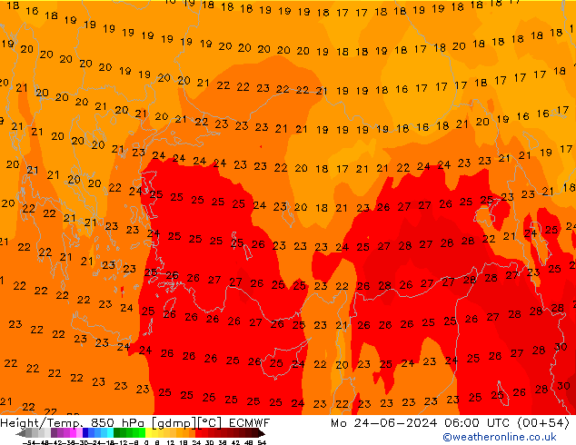 Z500/Regen(+SLP)/Z850 ECMWF ma 24.06.2024 06 UTC