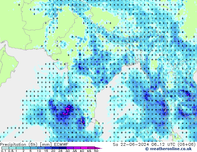 Z500/Yağmur (+YB)/Z850 ECMWF Cts 22.06.2024 12 UTC