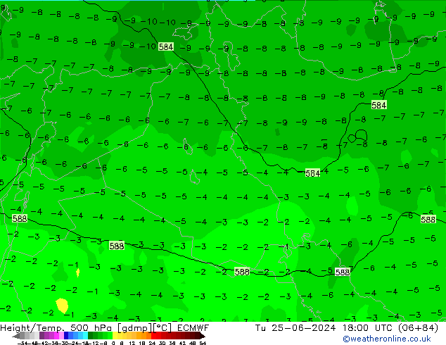 Z500/Regen(+SLP)/Z850 ECMWF di 25.06.2024 18 UTC