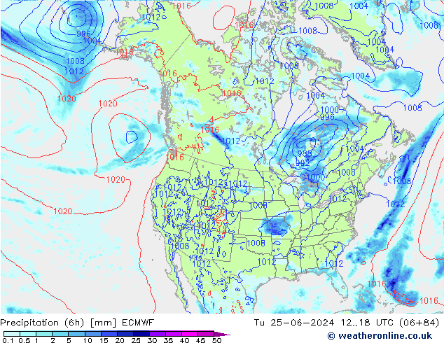 Z500/Rain (+SLP)/Z850 ECMWF Di 25.06.2024 18 UTC