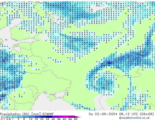 Z500/Rain (+SLP)/Z850 ECMWF Sáb 22.06.2024 12 UTC