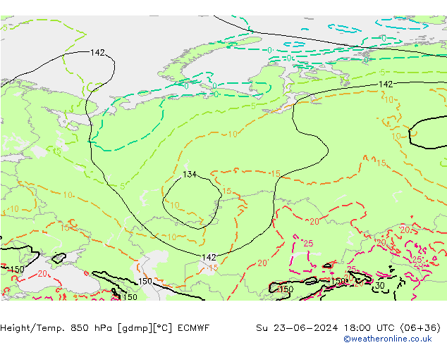 Z500/Rain (+SLP)/Z850 ECMWF  23.06.2024 18 UTC