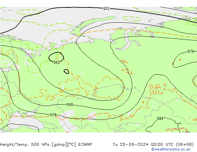 Z500/Regen(+SLP)/Z850 ECMWF di 25.06.2024 00 UTC