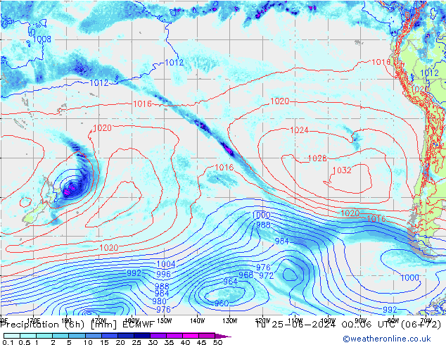 Z500/Rain (+SLP)/Z850 ECMWF  25.06.2024 06 UTC