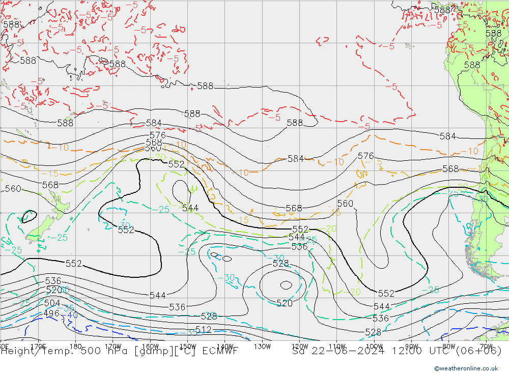 Z500/Rain (+SLP)/Z850 ECMWF So 22.06.2024 12 UTC