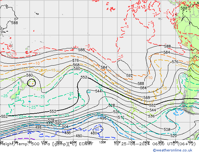 Z500/Rain (+SLP)/Z850 ECMWF  25.06.2024 06 UTC