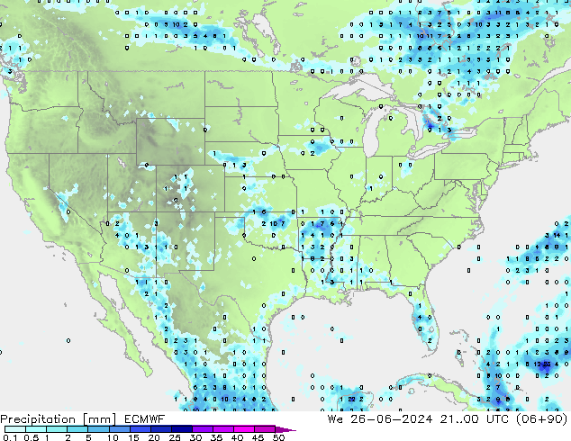 осадки ECMWF ср 26.06.2024 00 UTC