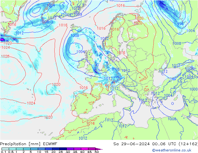 Precipitación ECMWF sáb 29.06.2024 06 UTC