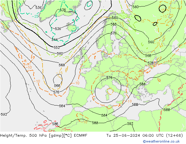 Z500/Rain (+SLP)/Z850 ECMWF Ter 25.06.2024 06 UTC