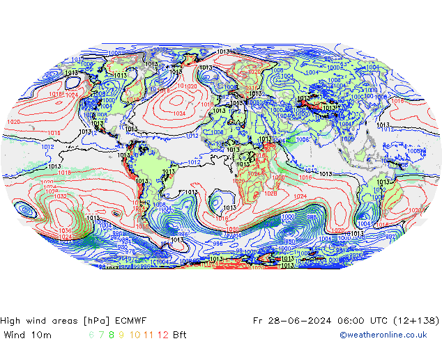 High wind areas ECMWF Fr 28.06.2024 06 UTC