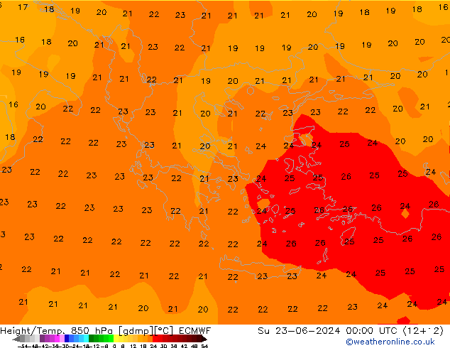 Z500/Rain (+SLP)/Z850 ECMWF dom 23.06.2024 00 UTC