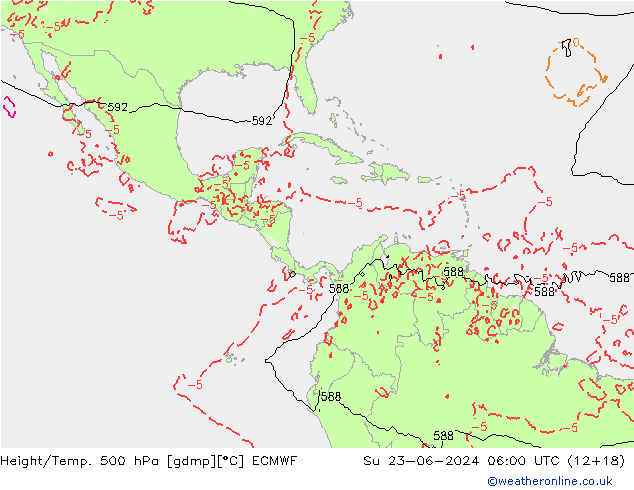 Z500/Rain (+SLP)/Z850 ECMWF Su 23.06.2024 06 UTC