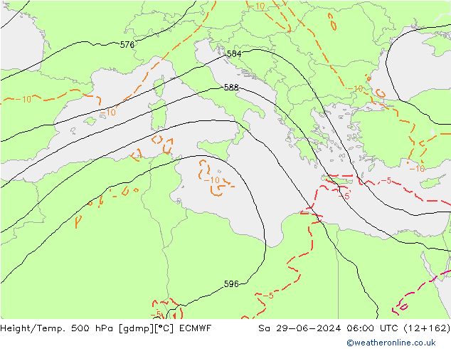 Height/Temp. 500 hPa ECMWF  29.06.2024 06 UTC