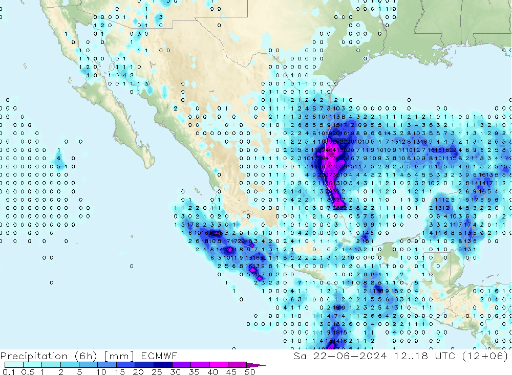 Z500/Rain (+SLP)/Z850 ECMWF sab 22.06.2024 18 UTC