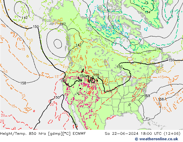 Z500/Rain (+SLP)/Z850 ECMWF so. 22.06.2024 18 UTC