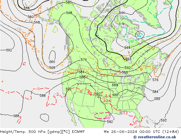 Z500/Regen(+SLP)/Z850 ECMWF wo 26.06.2024 00 UTC