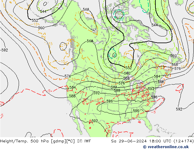 Z500/Rain (+SLP)/Z850 ECMWF so. 29.06.2024 18 UTC