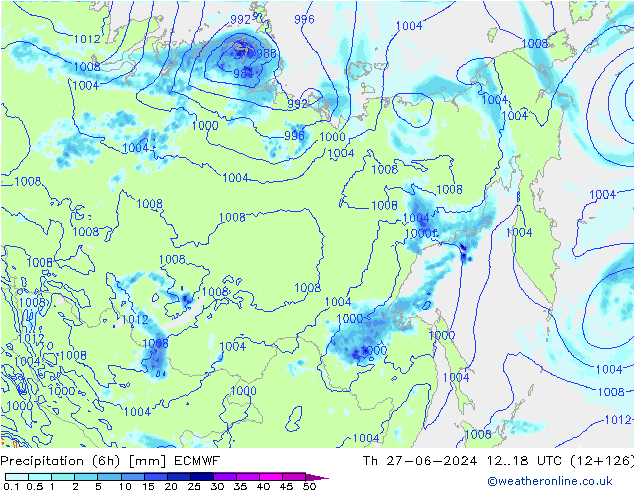 Z500/Yağmur (+YB)/Z850 ECMWF Per 27.06.2024 18 UTC