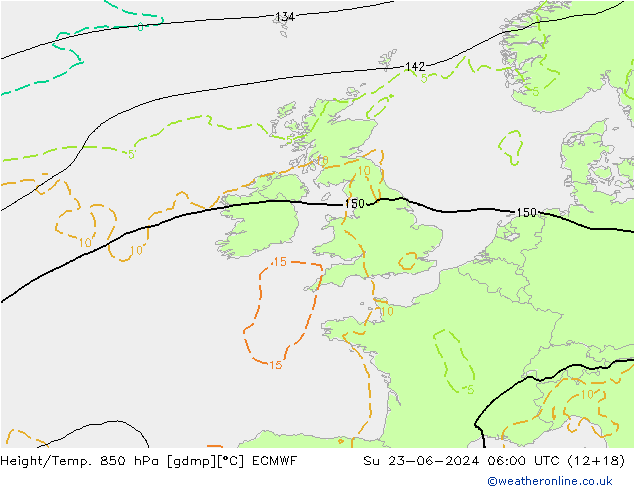 Z500/Rain (+SLP)/Z850 ECMWF dim 23.06.2024 06 UTC