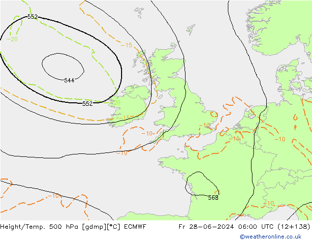 Z500/Rain (+SLP)/Z850 ECMWF пт 28.06.2024 06 UTC