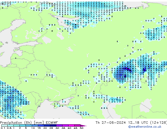 Z500/Rain (+SLP)/Z850 ECMWF czw. 27.06.2024 18 UTC