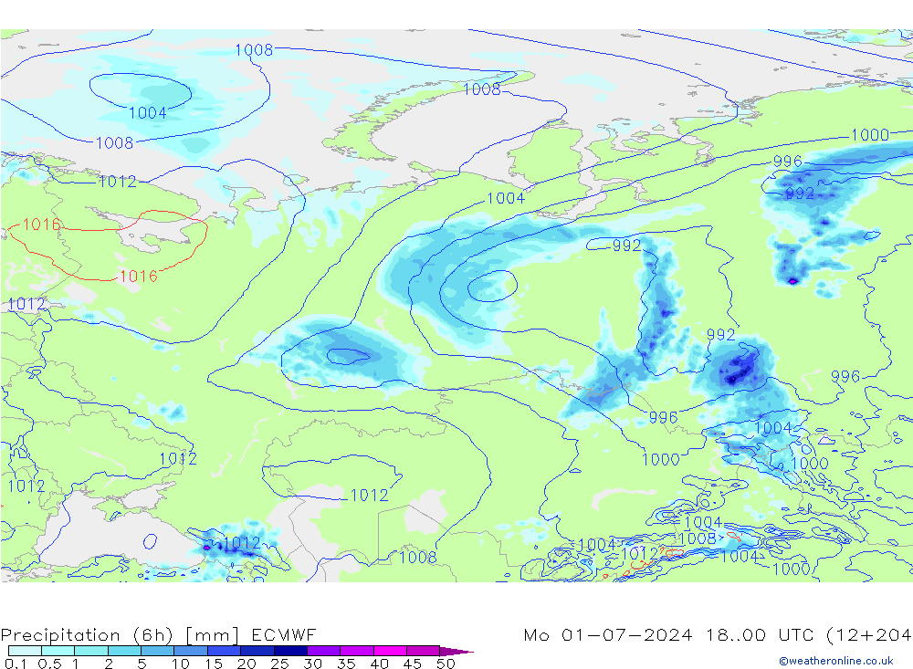 Z500/Rain (+SLP)/Z850 ECMWF Mo 01.07.2024 00 UTC