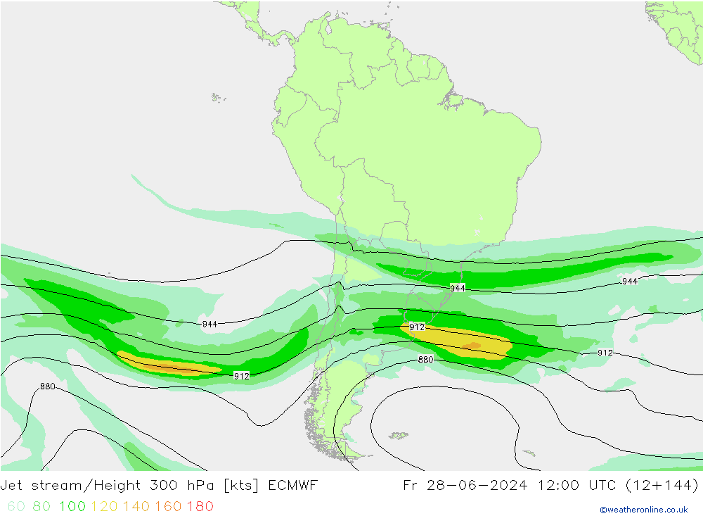 Straalstroom ECMWF vr 28.06.2024 12 UTC