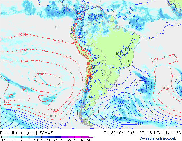 Precipitation ECMWF Th 27.06.2024 18 UTC