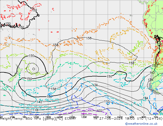 Z500/Rain (+SLP)/Z850 ECMWF Th 27.06.2024 18 UTC