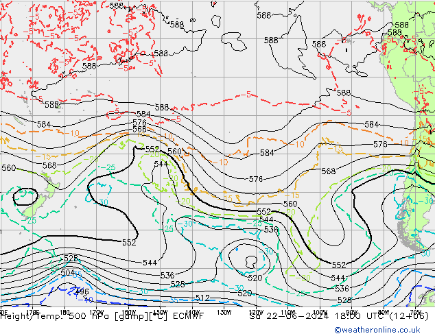 Z500/Rain (+SLP)/Z850 ECMWF Sáb 22.06.2024 18 UTC