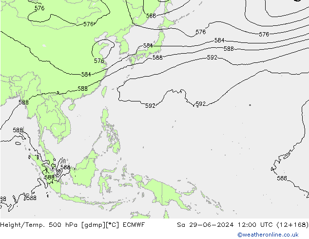 Z500/Rain (+SLP)/Z850 ECMWF So 29.06.2024 12 UTC