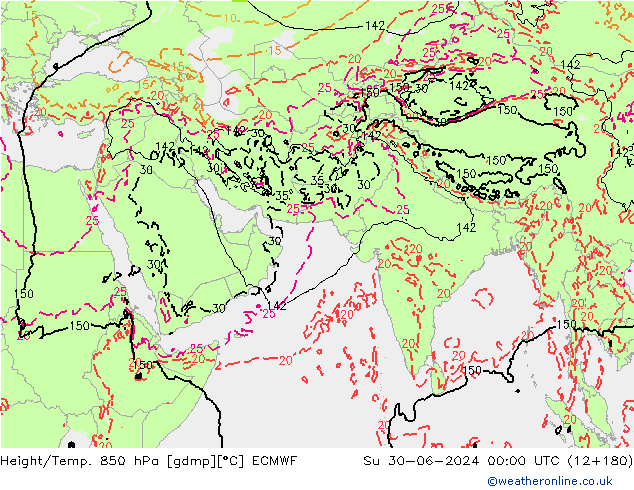 Z500/Rain (+SLP)/Z850 ECMWF Su 30.06.2024 00 UTC