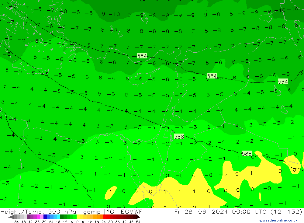 Z500/Rain (+SLP)/Z850 ECMWF ven 28.06.2024 00 UTC